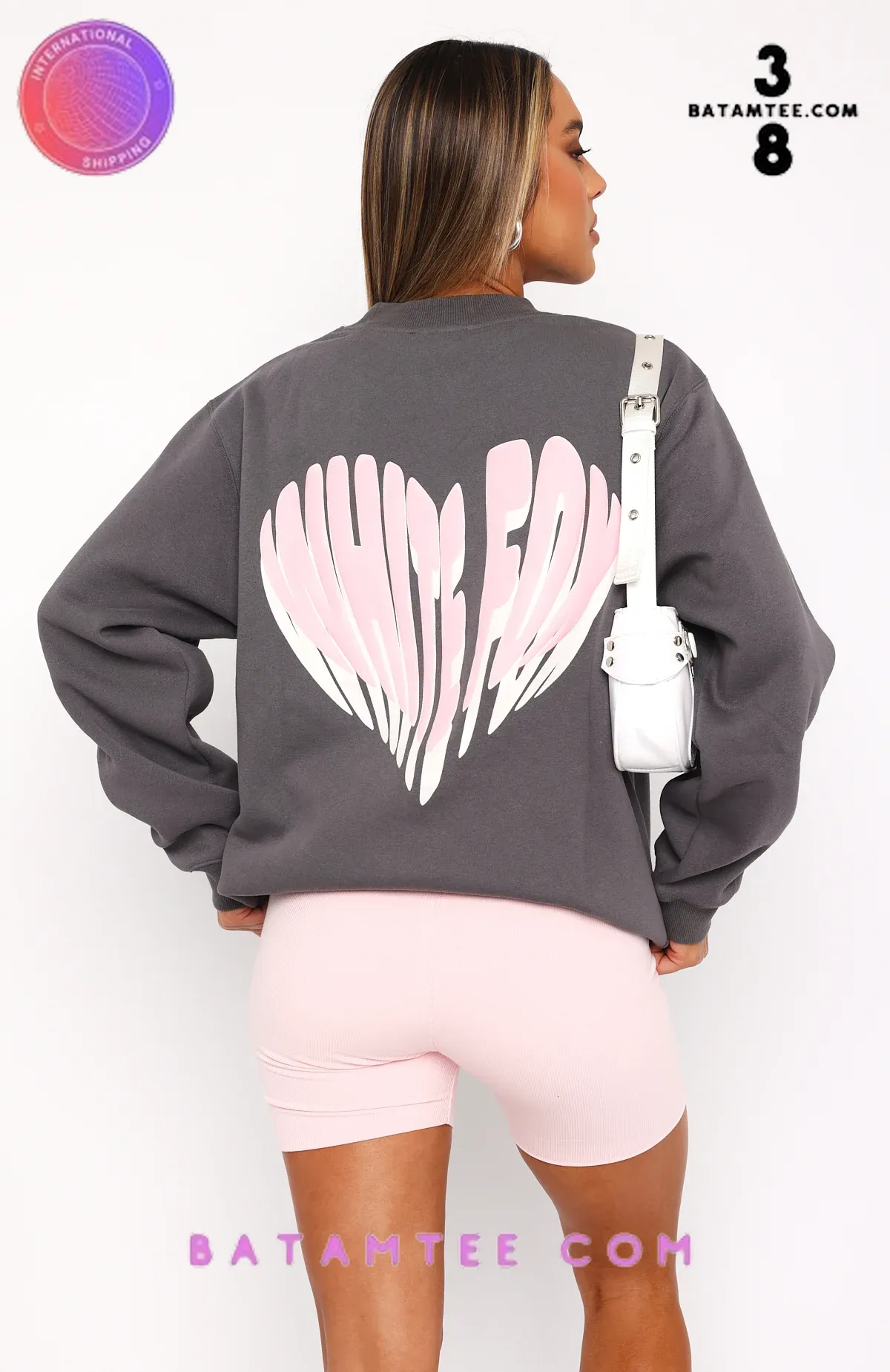 White Fox Love Burst Volcanic Grey Sweater - Batamtee Shop - Threads ...