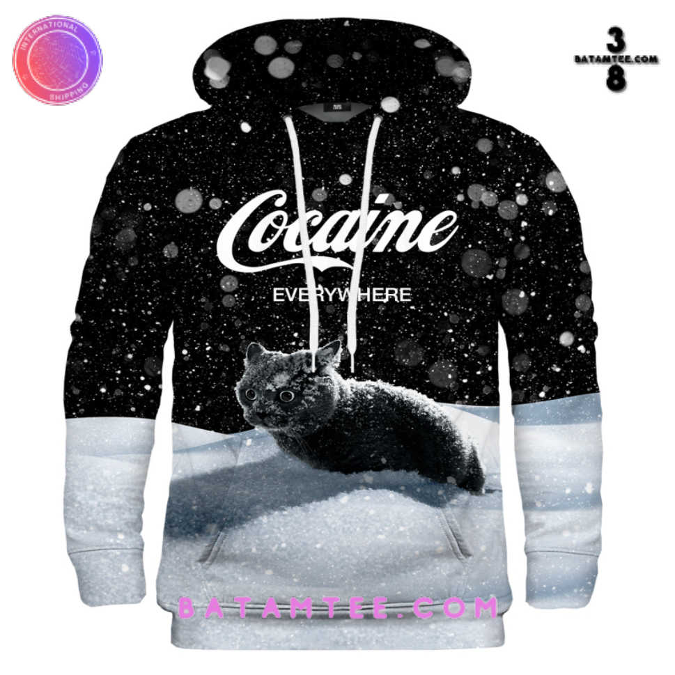 Let It Snow Cat Cocaine Everywhere Black Hoodie - Batamtee Shop ...